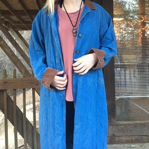 Long vintage denim coat